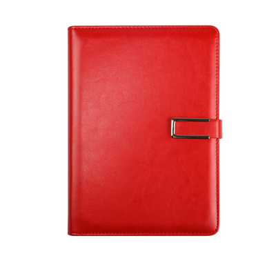 Custom Leather power bank notebook qi business portfolio with wireless charging