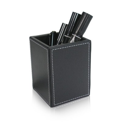 Office Stationery Leather Wooden Fabric Storage Box For Pen