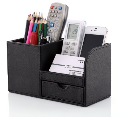 Multifunctional Leather Pen Pencil Holder Household Storage Box